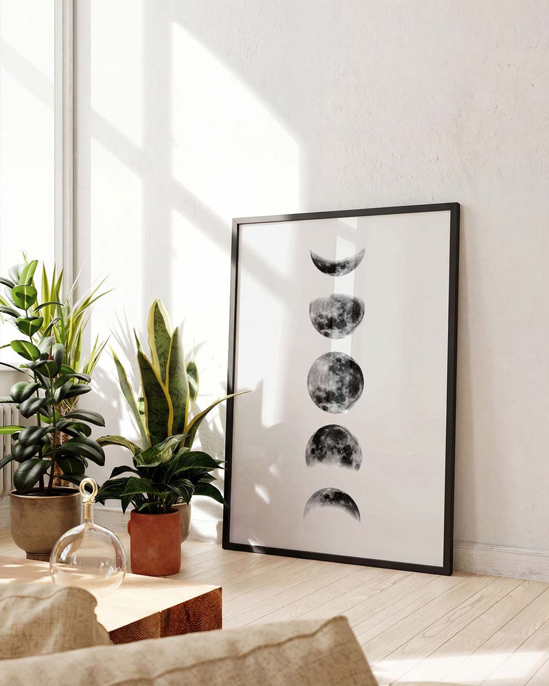 Mondphasen Minimal Poster – Moon Phases Minimal