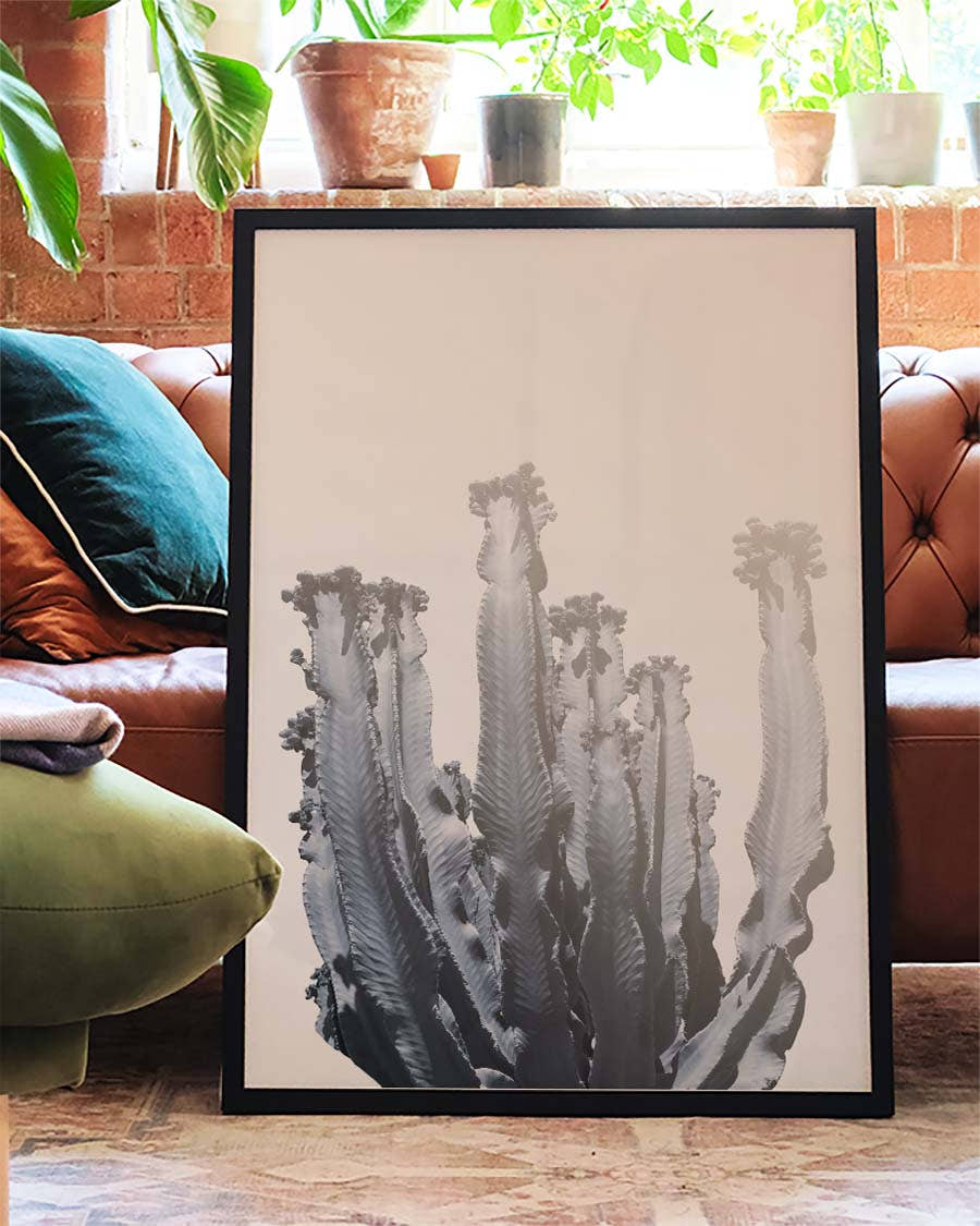 Gedämpftes Blau Kaktus Poster – Muted Blue Cactus