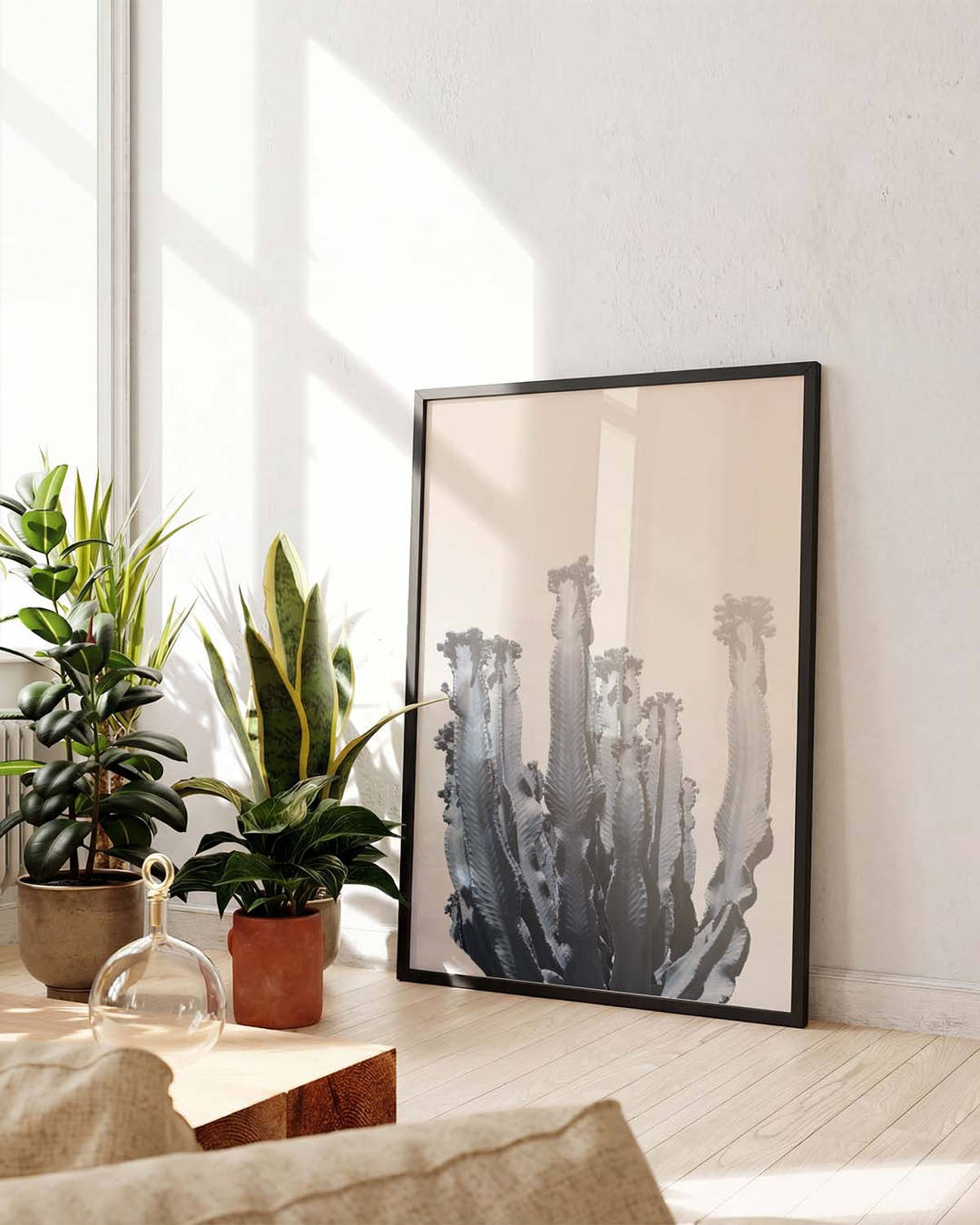 Gedämpftes Blau Kaktus Poster – Muted Blue Cactus