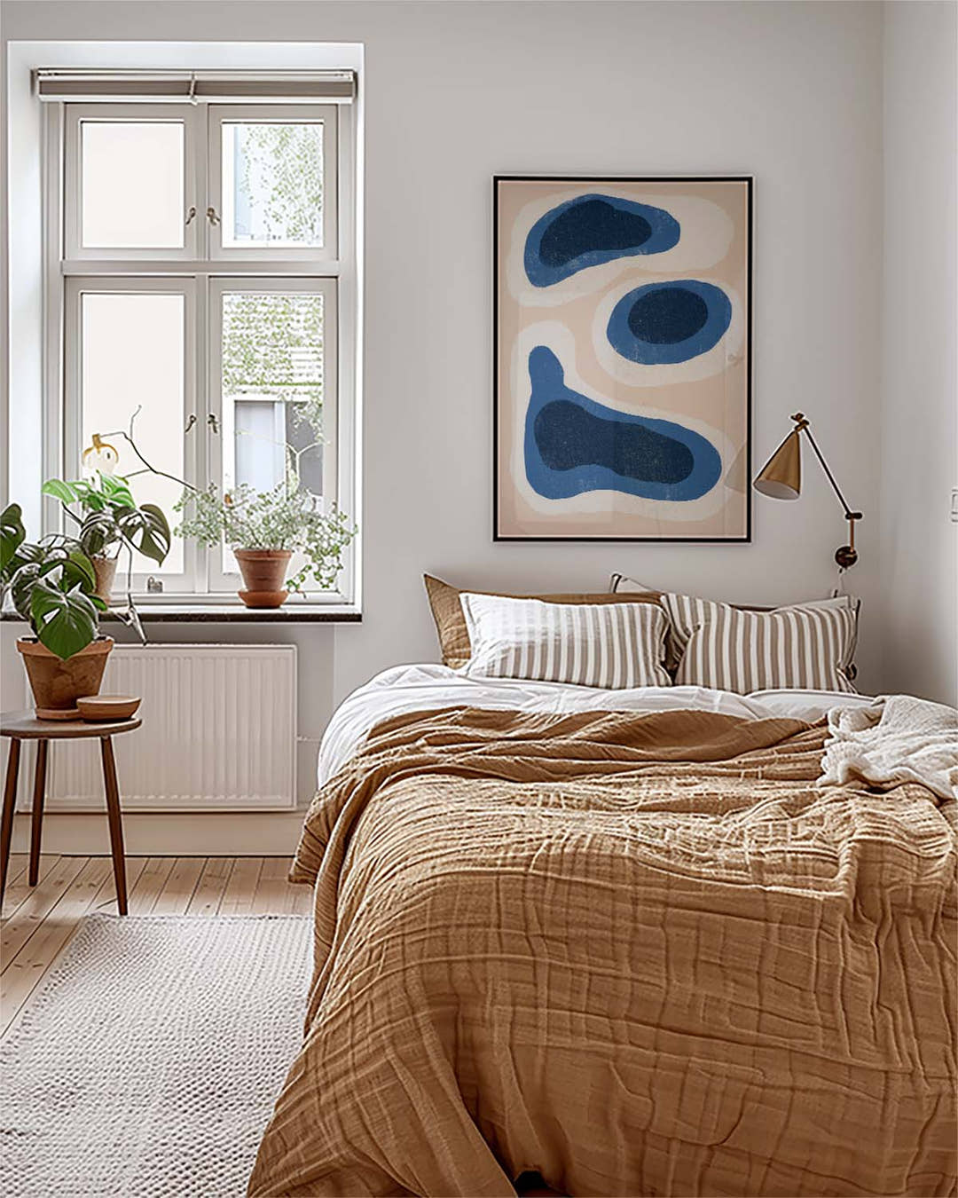 Organisches Blau Poster modern – Organic Blue Shapes