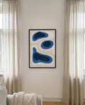 Organisches Blau Poster modern – Organic Blue Shapes