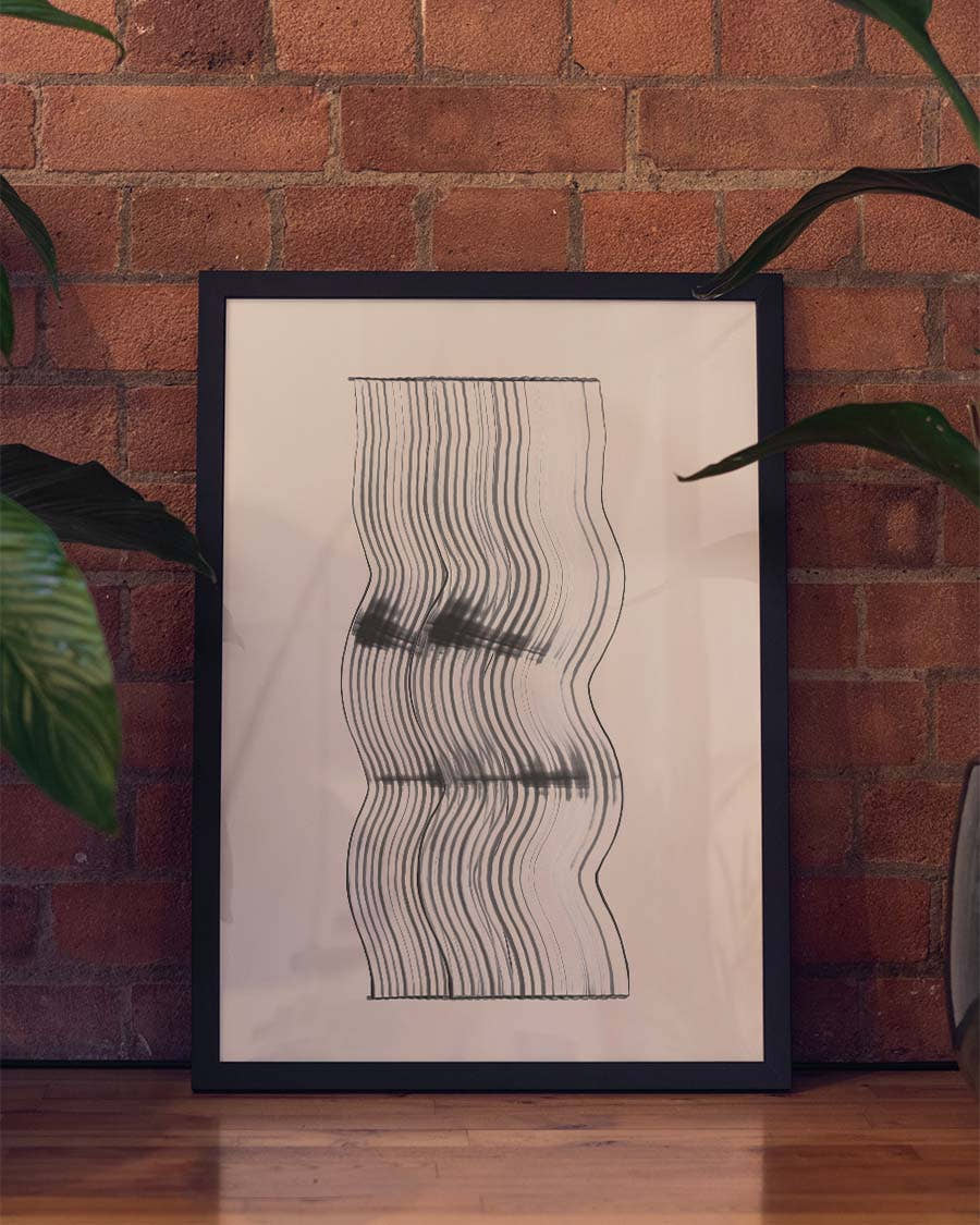 Abstraktes Kunst Poster – Organic Line Distortion
