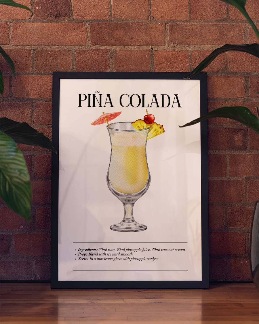 Tropisches Cocktail Poster – Pina Colada