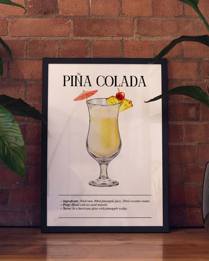 Tropisches Cocktail Poster – Pina Colada