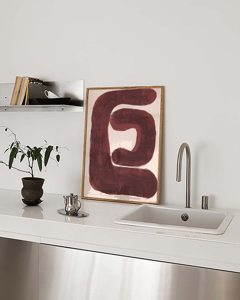 Rote Abstrakte Form Poster – Red Abstract Form