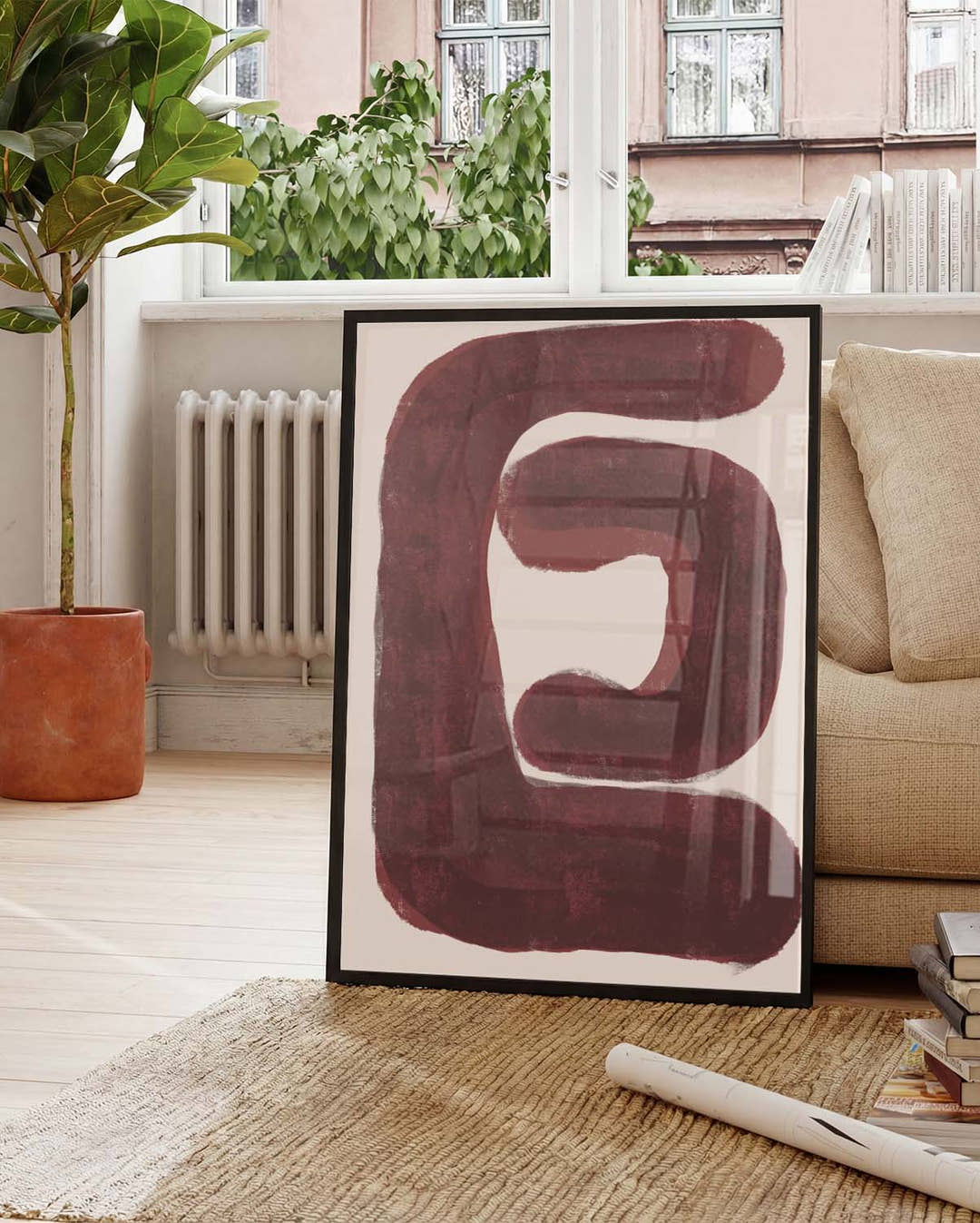 Rote Abstrakte Form Poster – Red Abstract Form