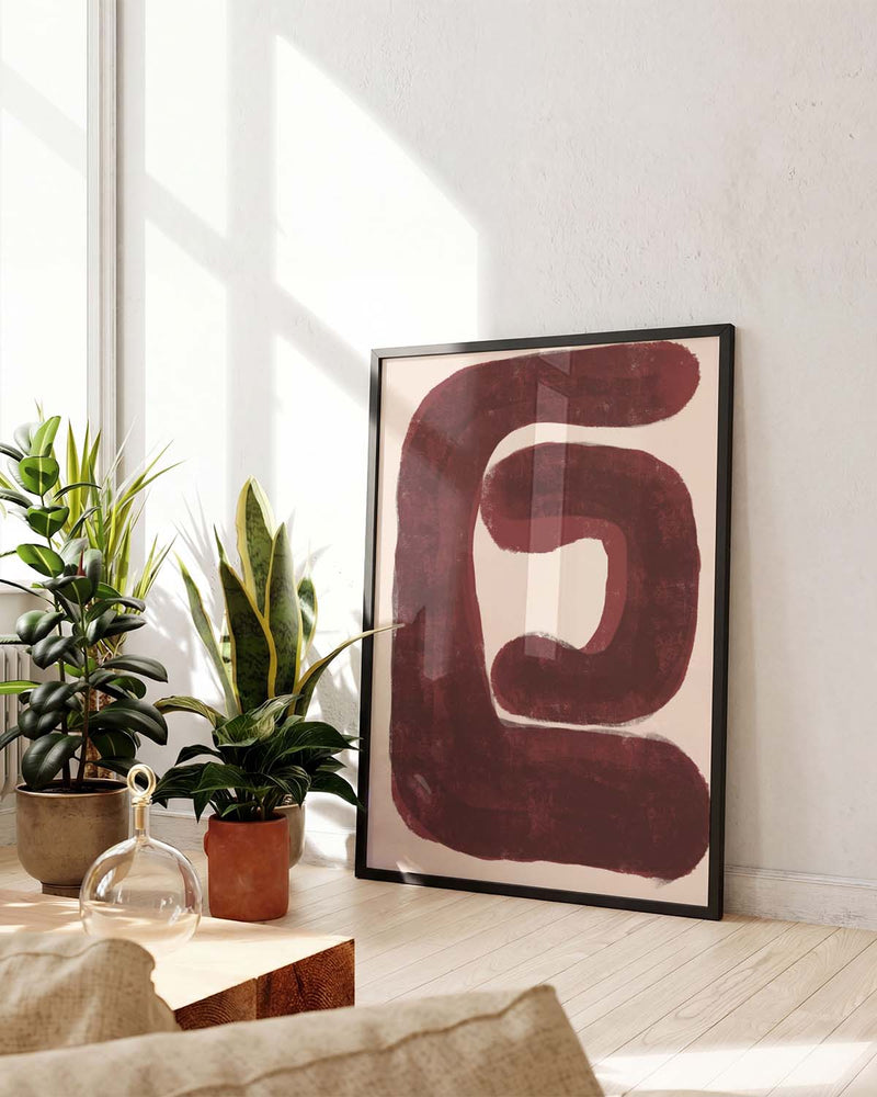 Rote Abstrakte Form Poster – Red Abstract Form