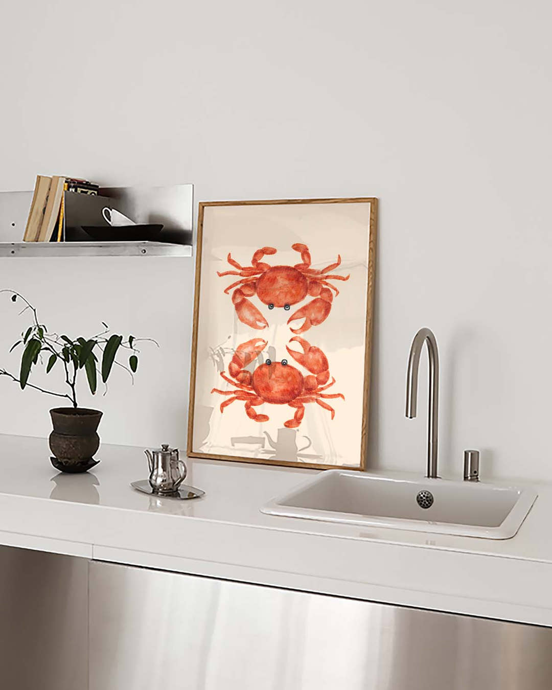 Maritime Illustration Poster – Red Crab Illustration