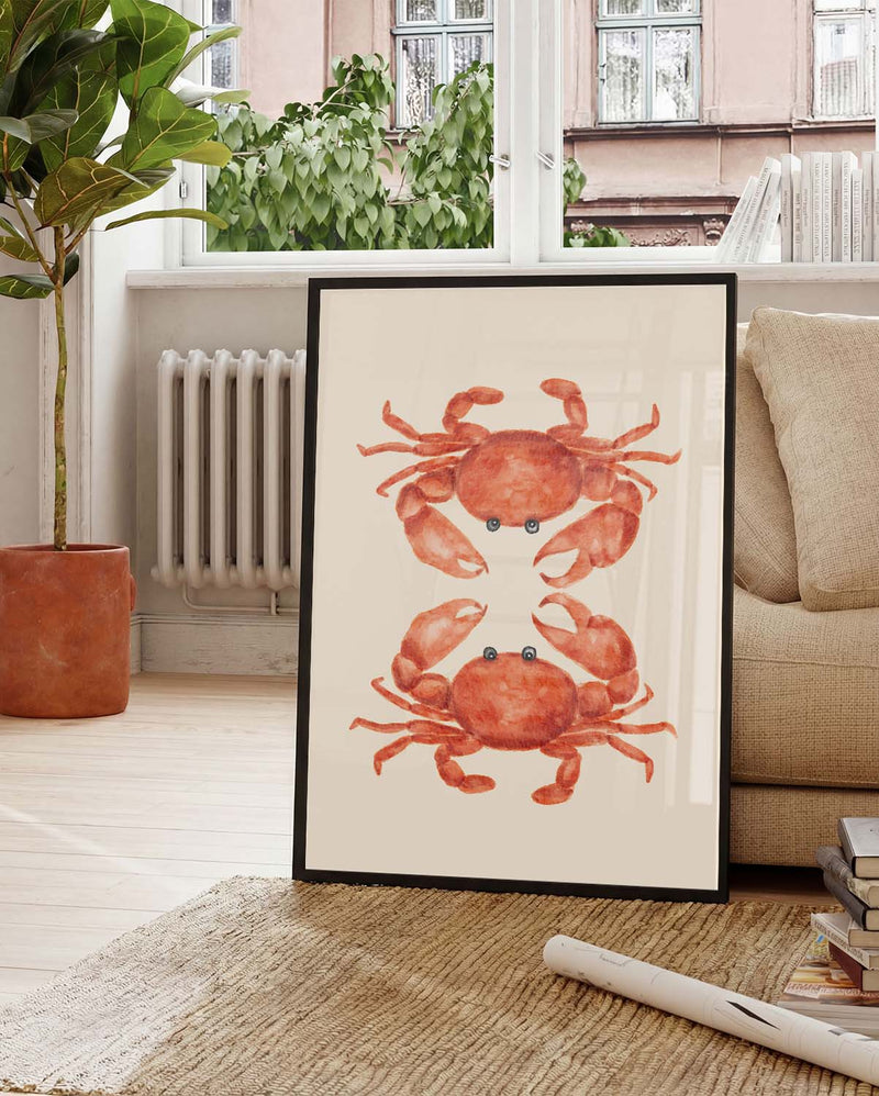Maritime Illustration Poster – Red Crab Illustration