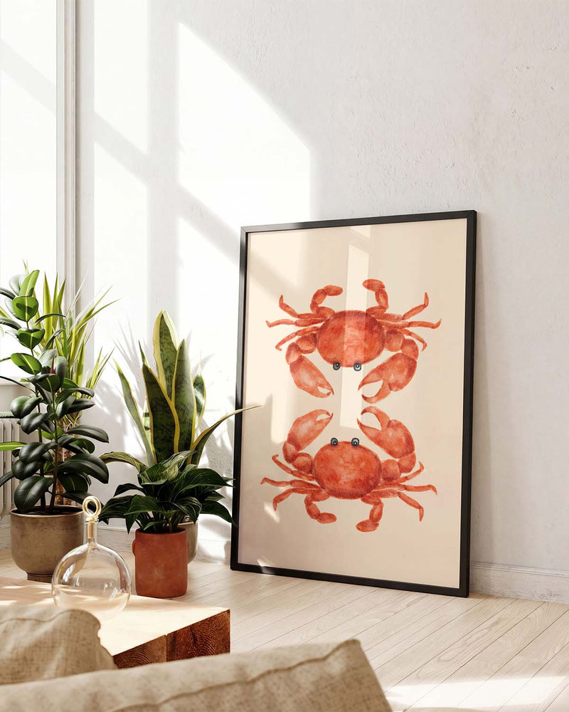 Maritime Illustration Poster – Red Crab Illustration