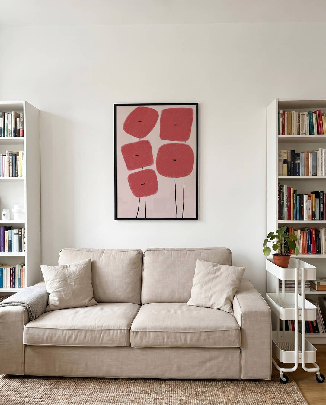 Rote Blume Minimal Poster – Red Flower Minimal