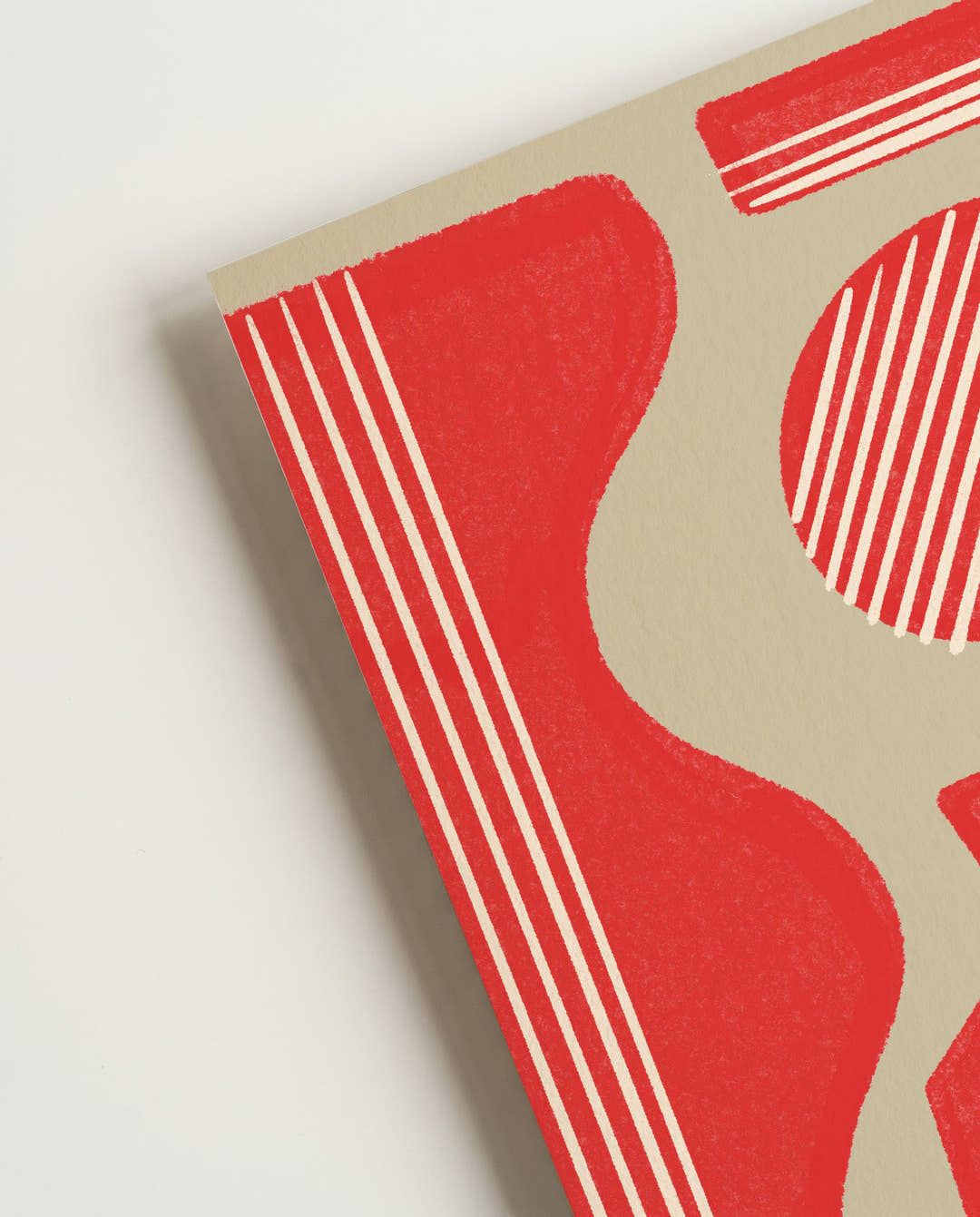 Rotes Geometrisches Abstrakt Poster – Red Geometric Abstract