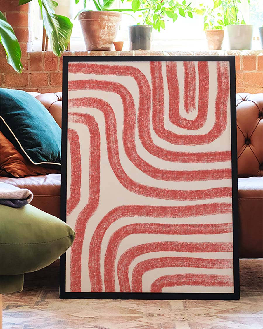 Rotes Muster Wellen Poster – Red Pattern Waves
