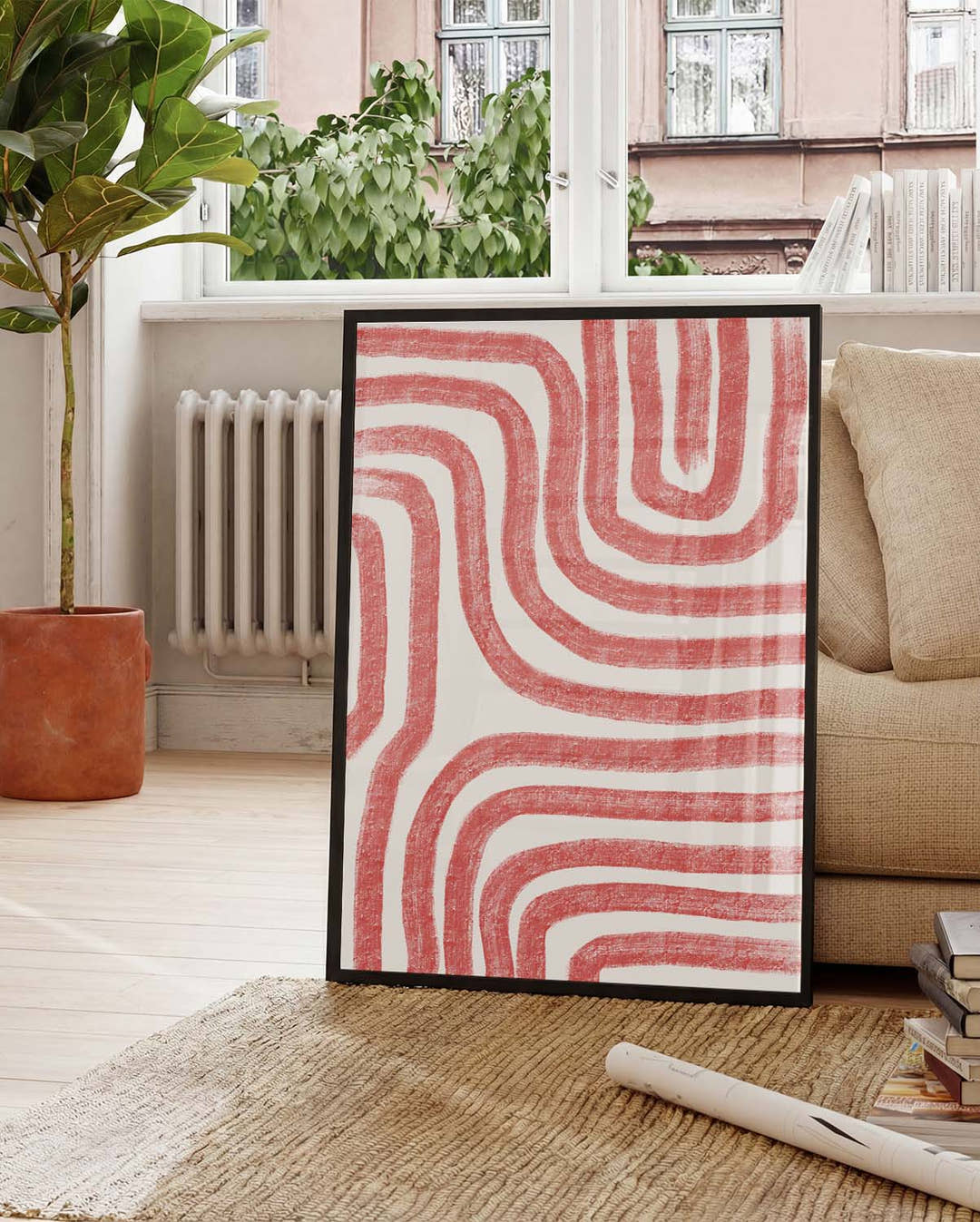 Rotes Muster Wellen Poster – Red Pattern Waves