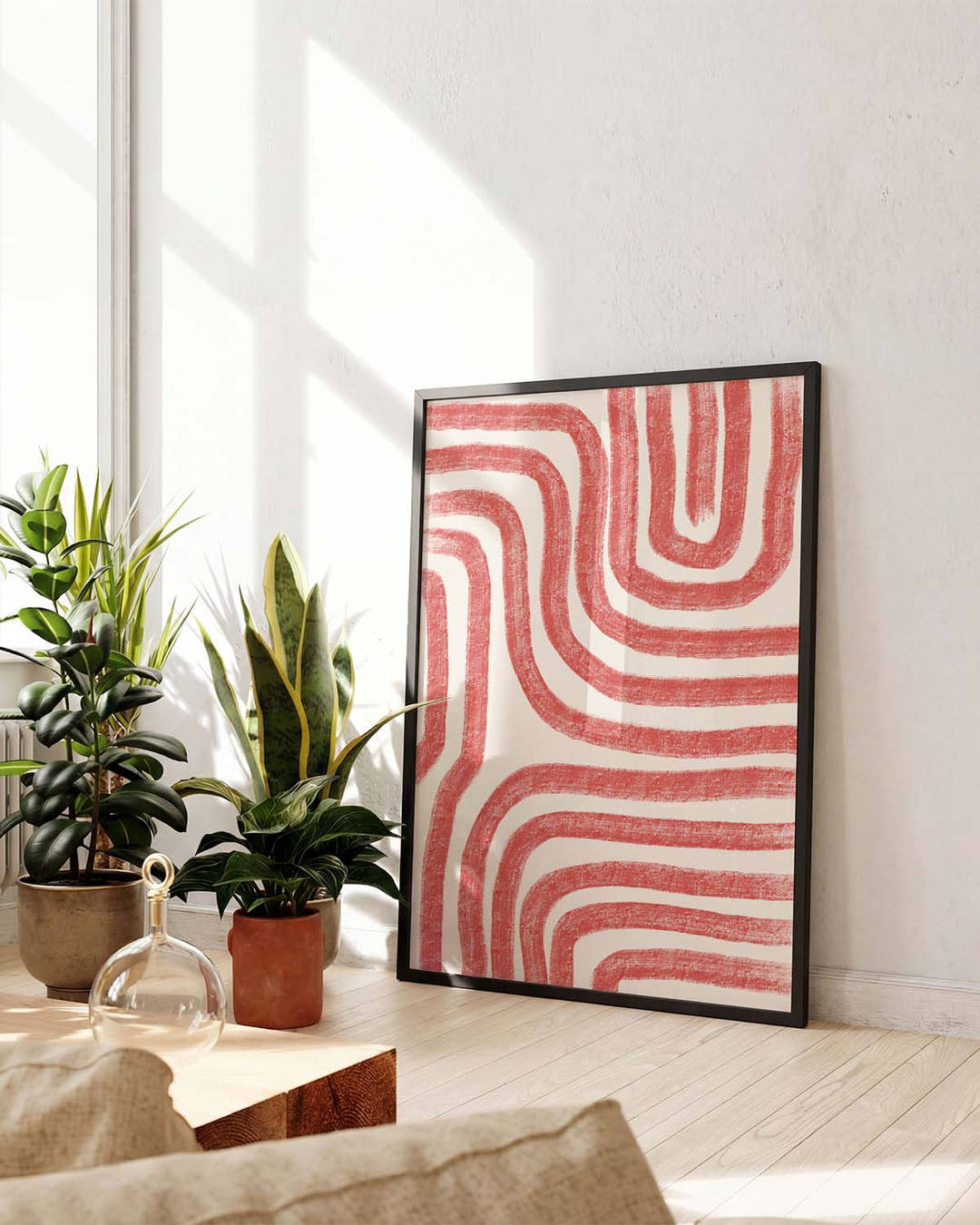 Rotes Muster Wellen Poster – Red Pattern Waves
