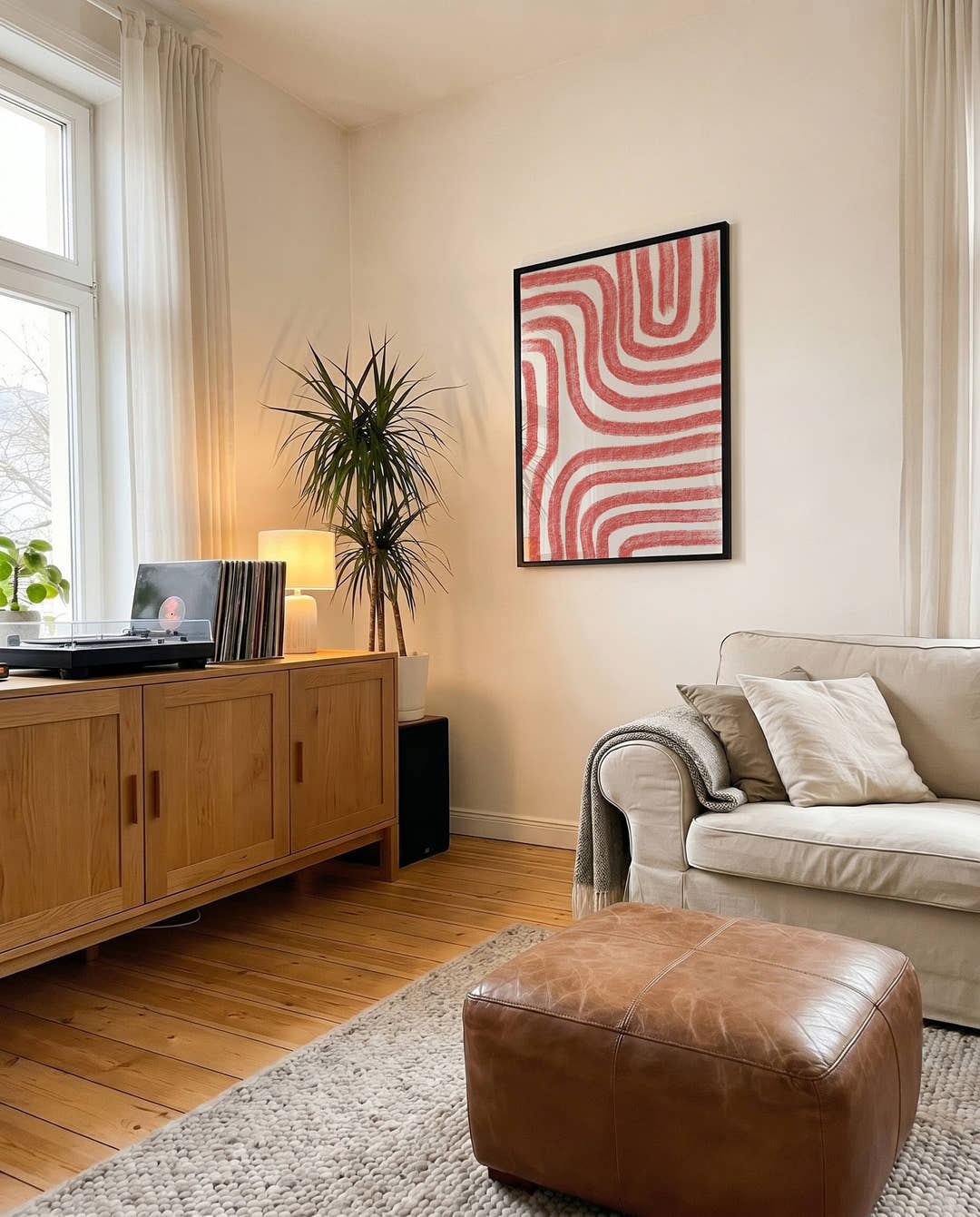 Rotes Muster Wellen Poster – Red Pattern Waves