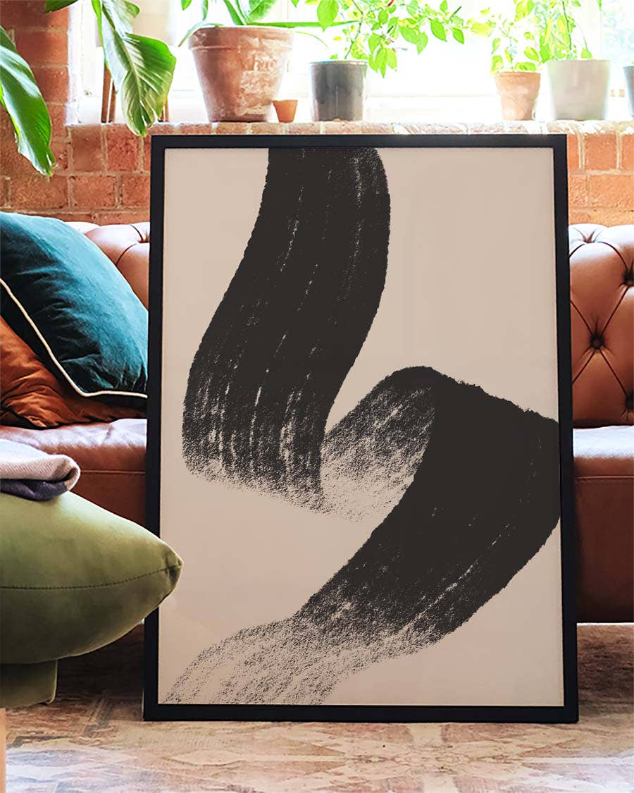 Abstraktes Pinsel Poster – Roher Pinselimpuls