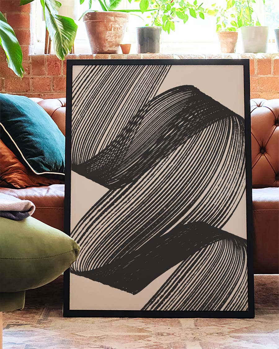 Samtiges Linien Poster – Samtige Pinselkurve
