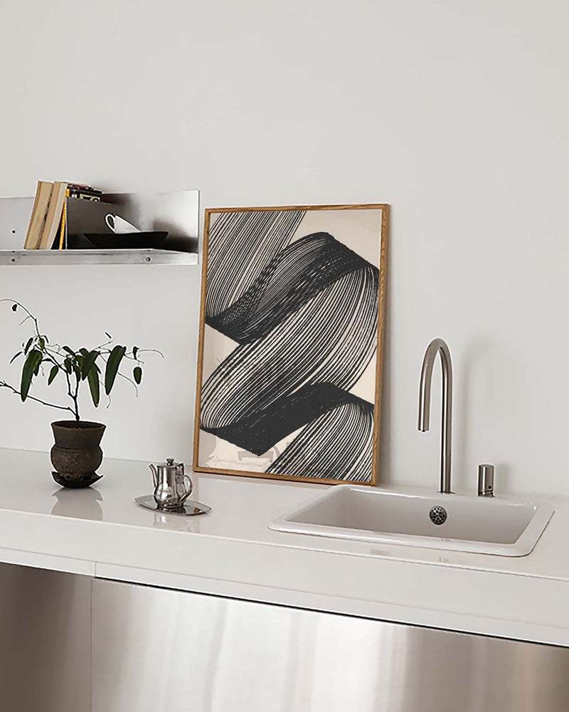 Samtiges Linien Poster – Samtige Pinselkurve