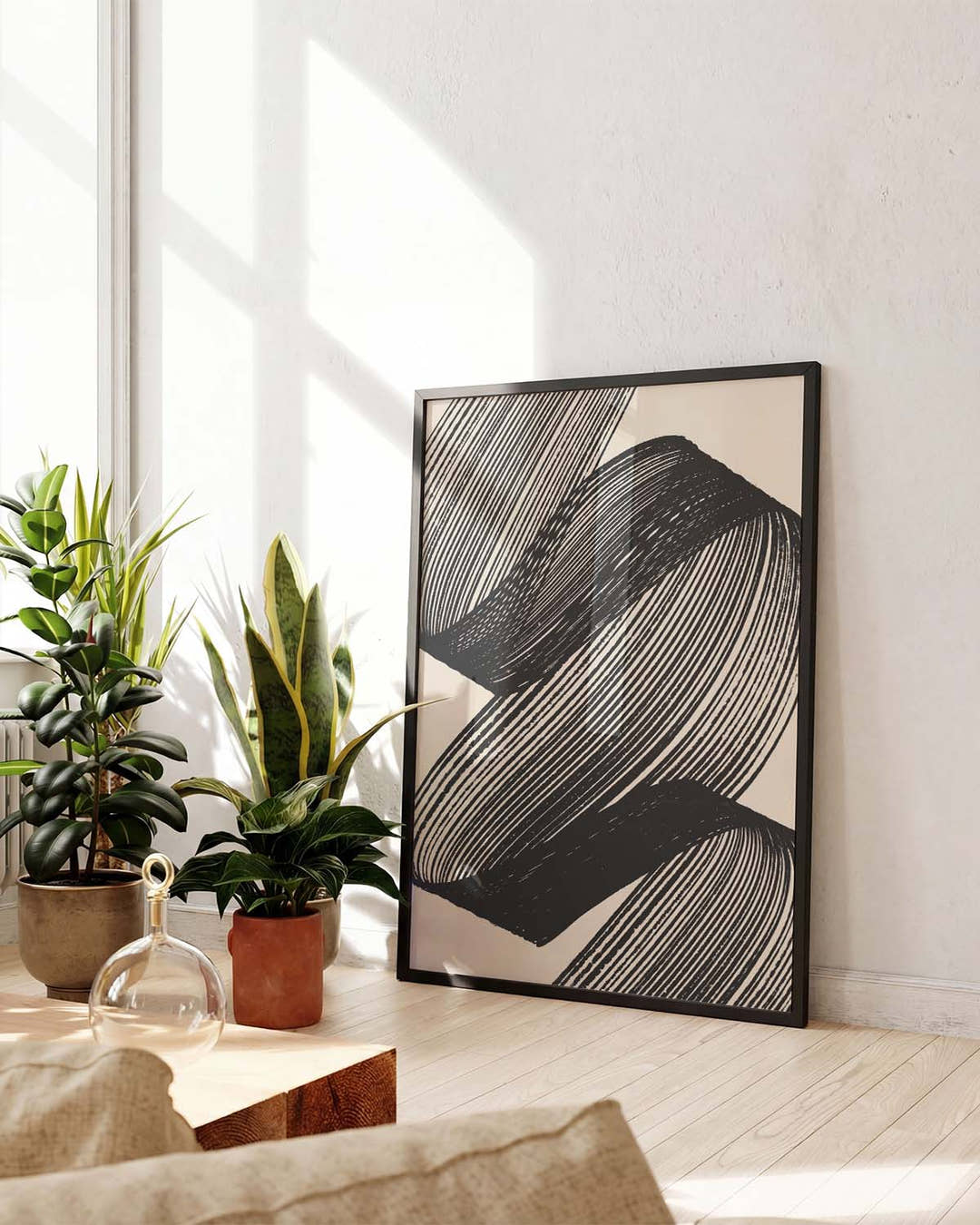 Samtiges Linien Poster – Samtige Pinselkurve