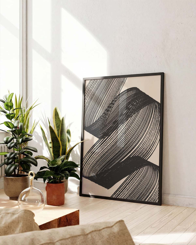 Samtiges Linien Poster – Samtige Pinselkurve