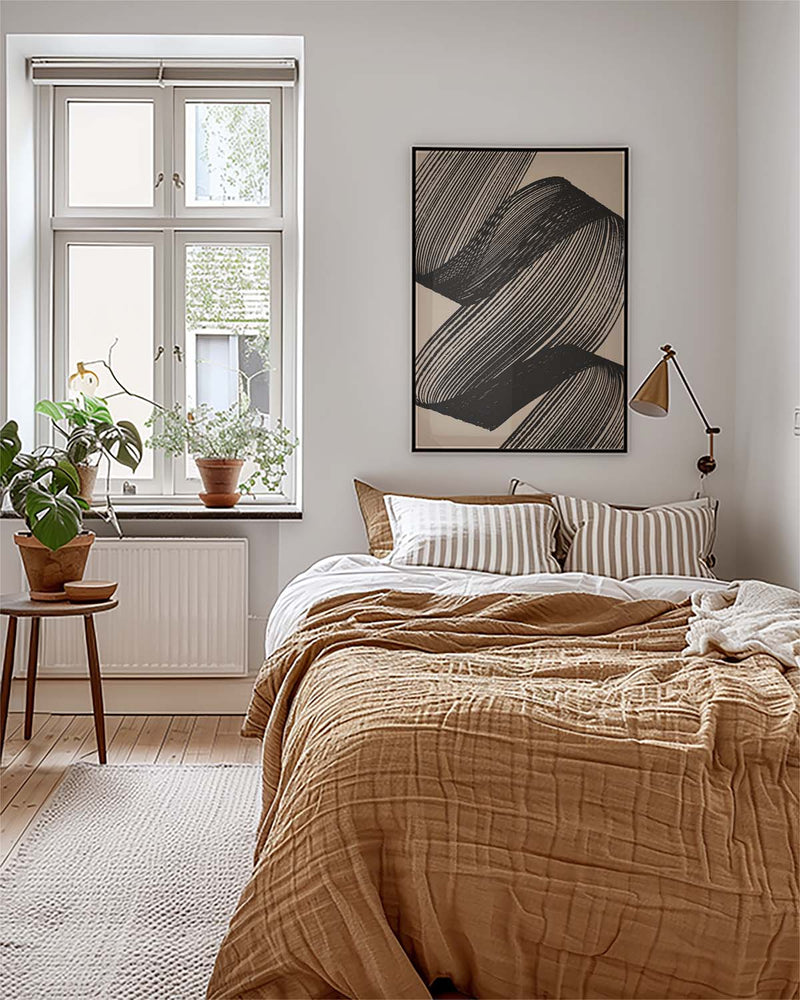 Samtiges Linien Poster – Samtige Pinselkurve