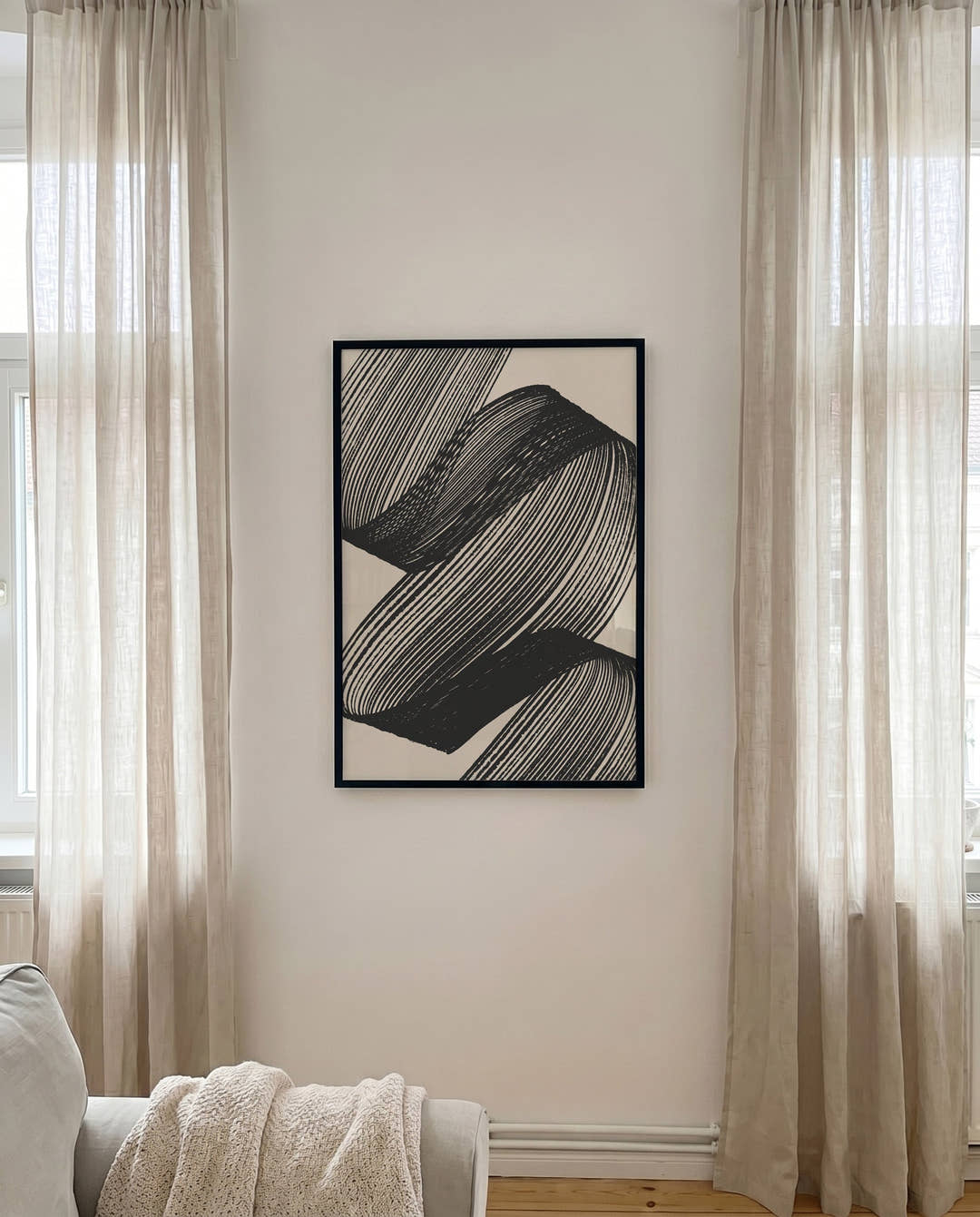 Samtiges Linien Poster – Samtige Pinselkurve
