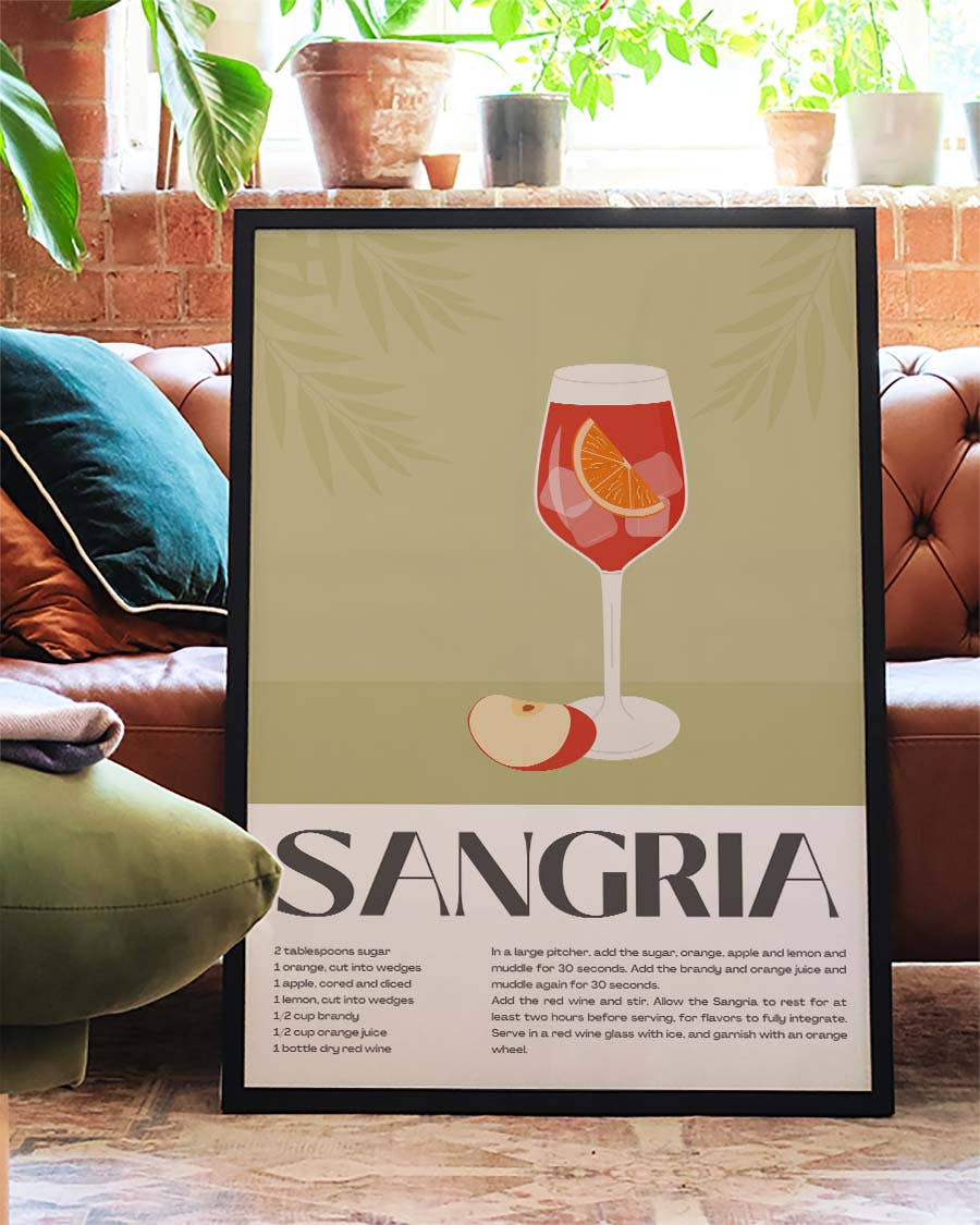 Sommer Cocktail Poster – Sangria Cocktail