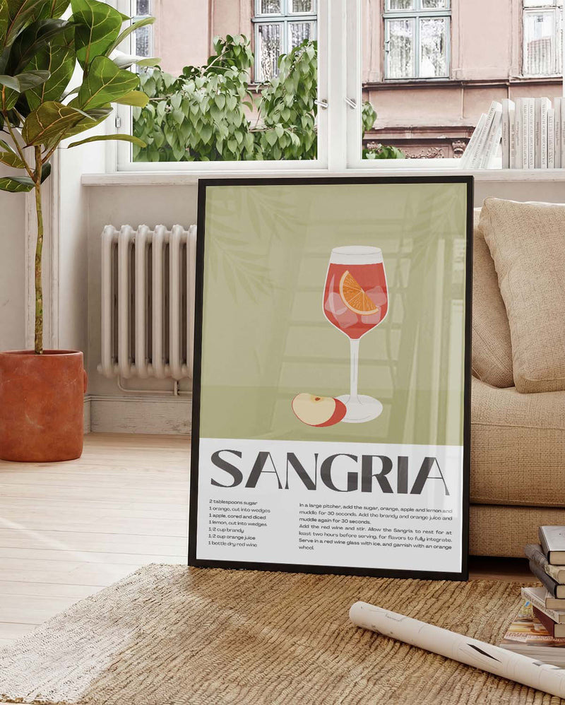 Sommer Cocktail Poster – Sangria Cocktail