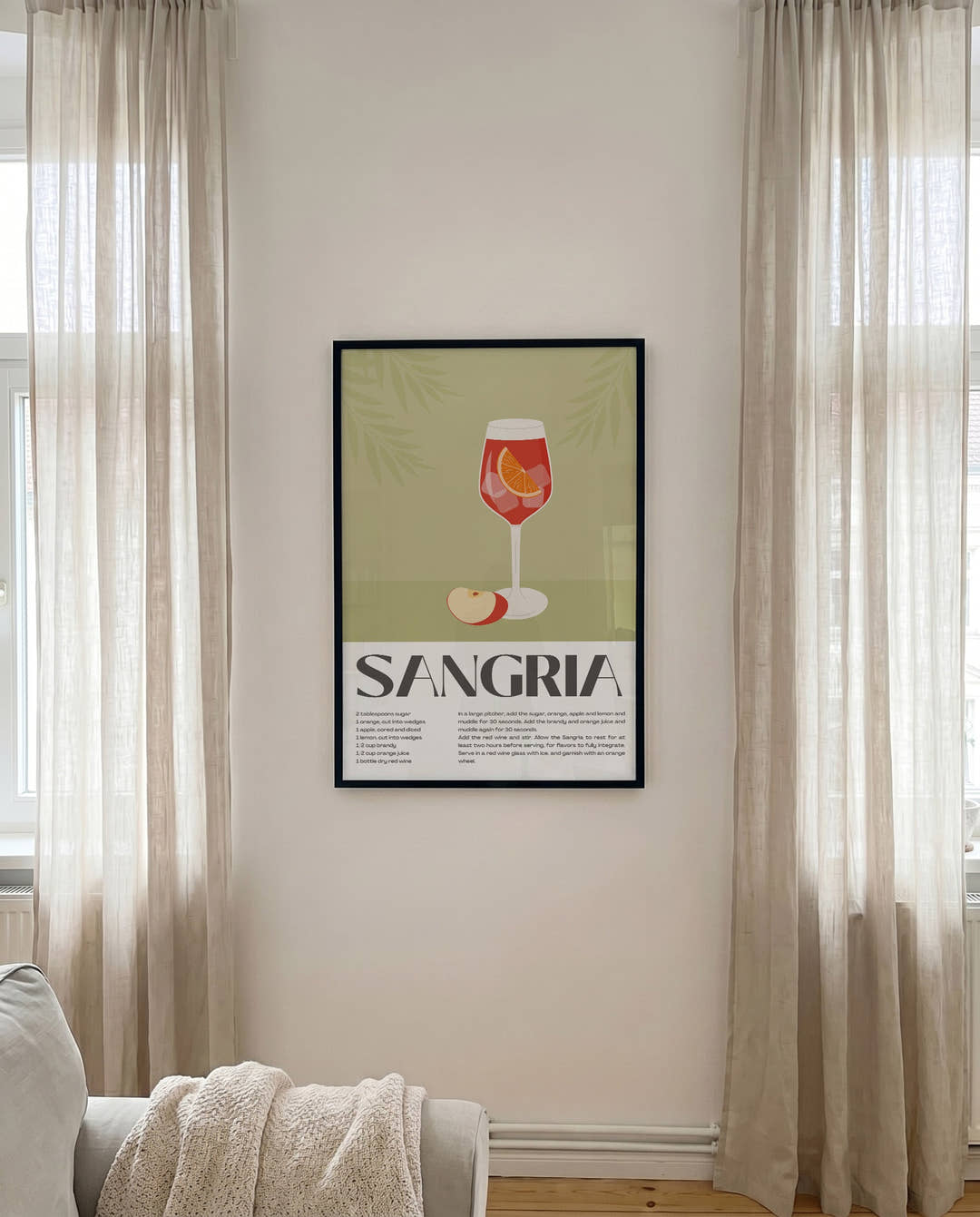 Sommer Cocktail Poster – Sangria Cocktail