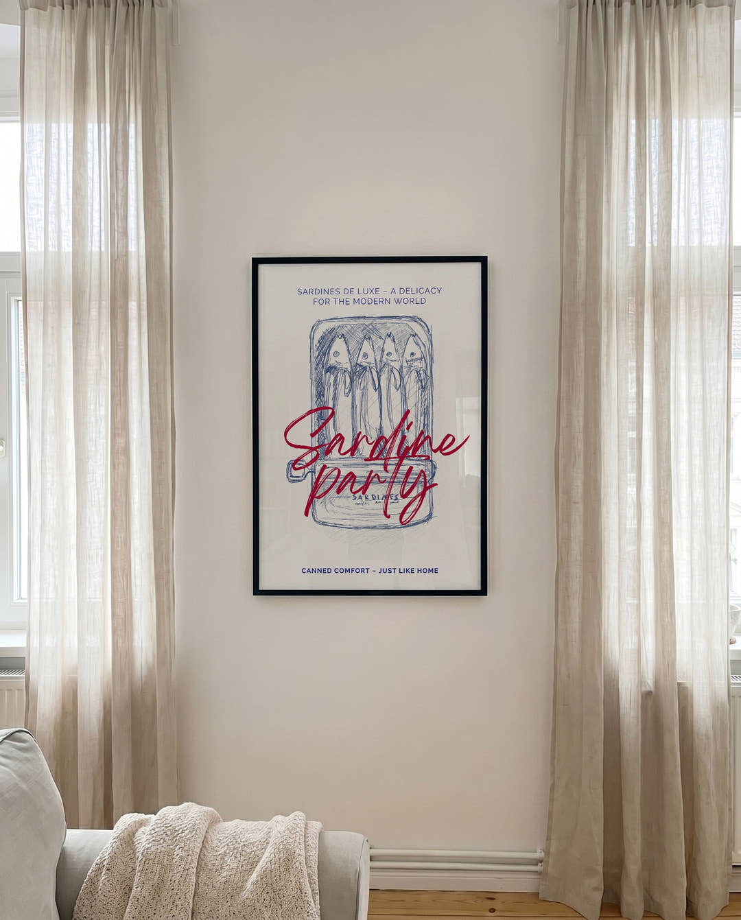 Sardine Party | Humorvolles Retro-Poster