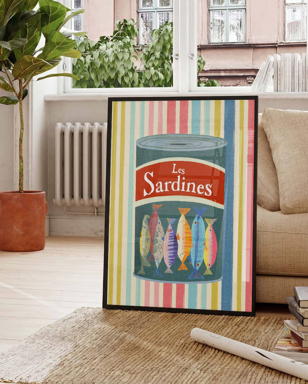 Retro Food Illustration Poster – Sardines Can Illustration