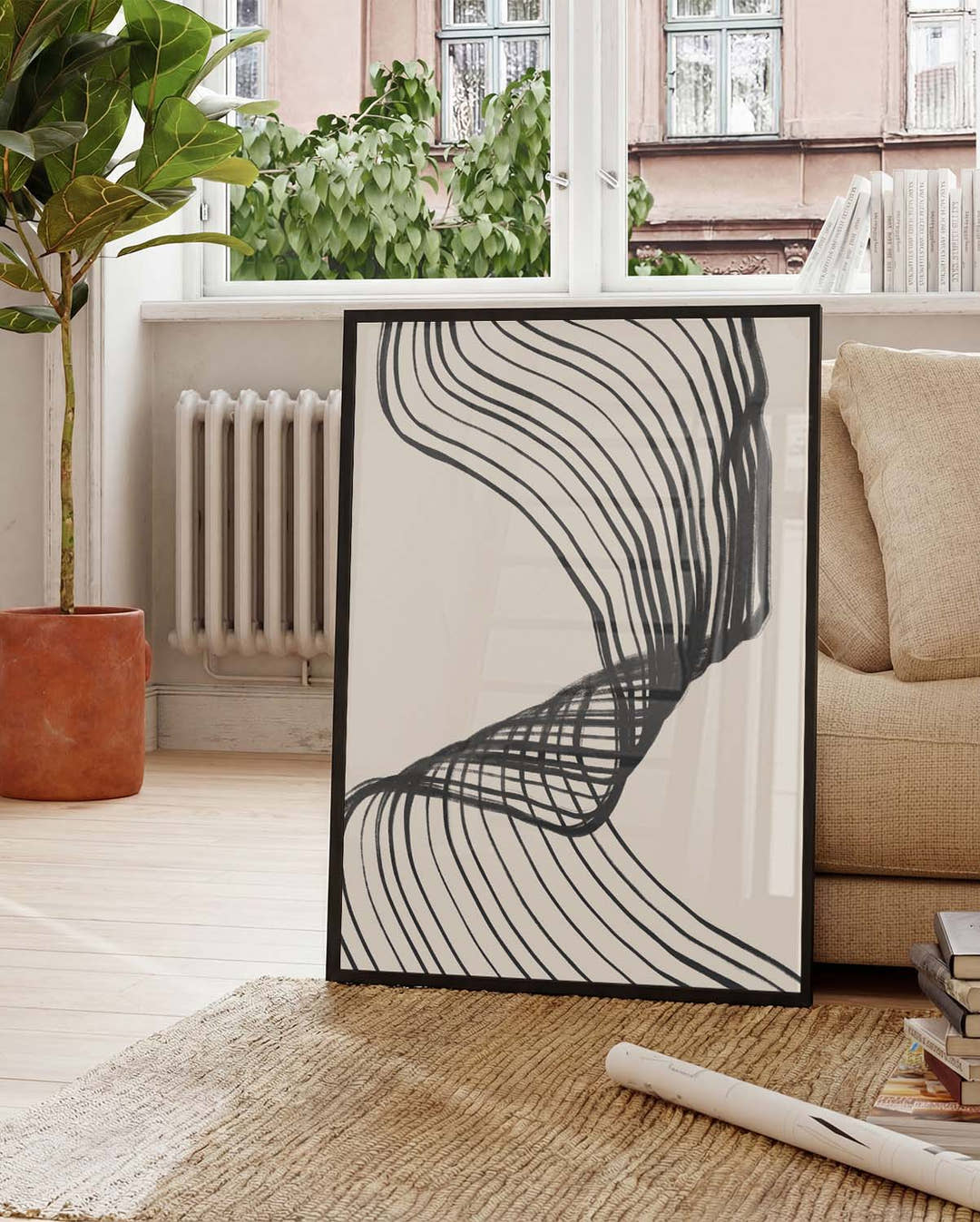 Schwebendes Linien Poster – Schwebende Linienpoesie