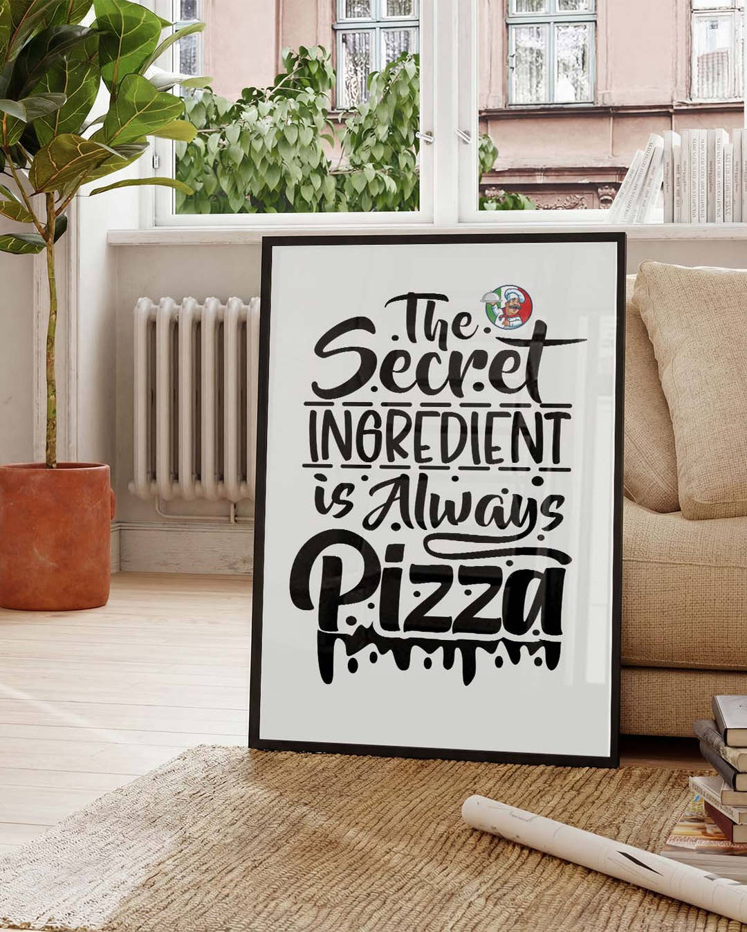 Pizza Zitat Poster – Secret Pizza