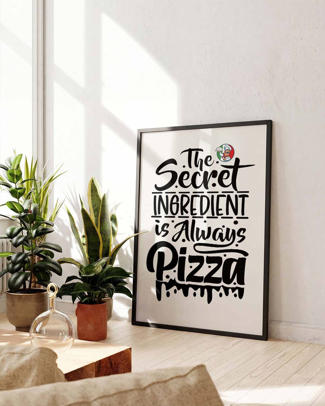 Pizza Zitat Poster – Secret Pizza