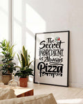 Pizza Zitat Poster – Secret Pizza