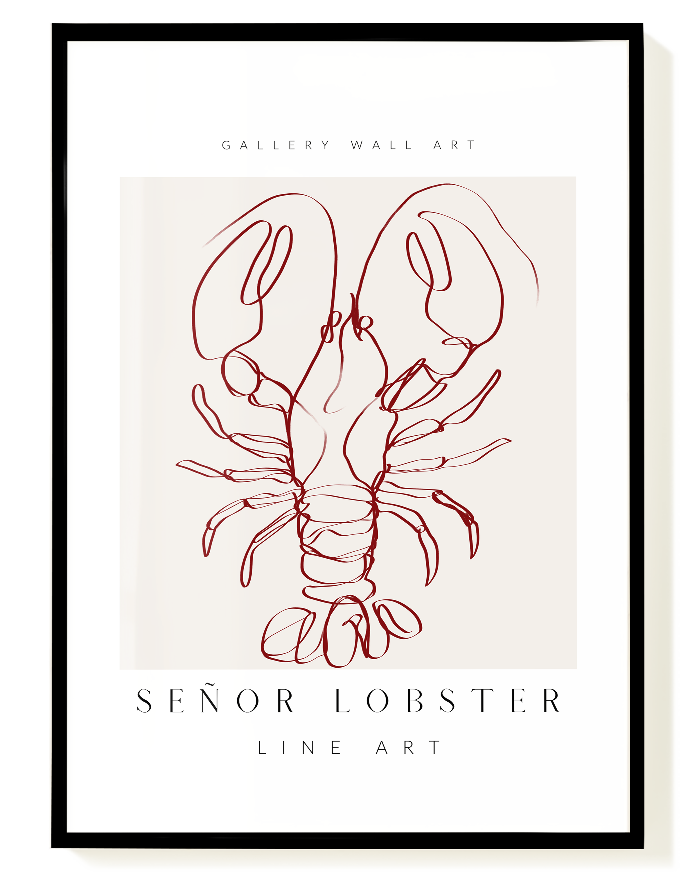 Señor Lobster | Minimalistisches Line-Art-Poster – Wallera®