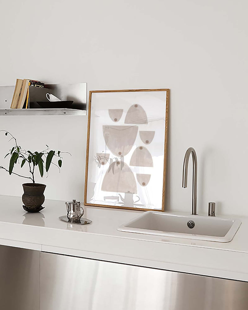 Minimalistisches Keramik Poster – Soft Clay Shapes