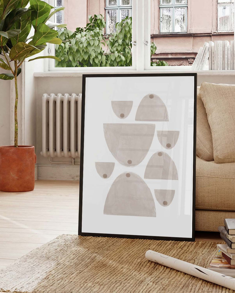 Minimalistisches Keramik Poster – Soft Clay Shapes