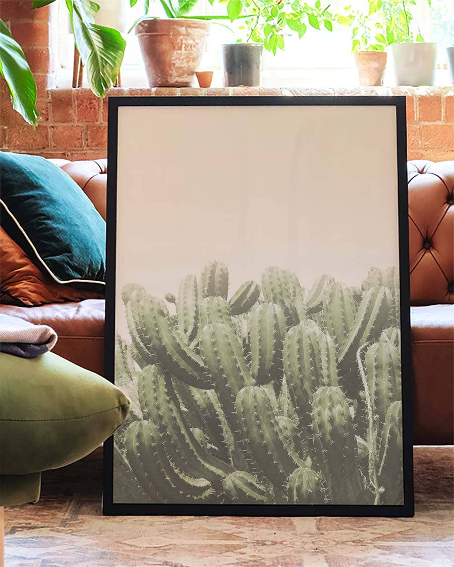 Grünes Kaktus Poster – Soft Green Cactus Field