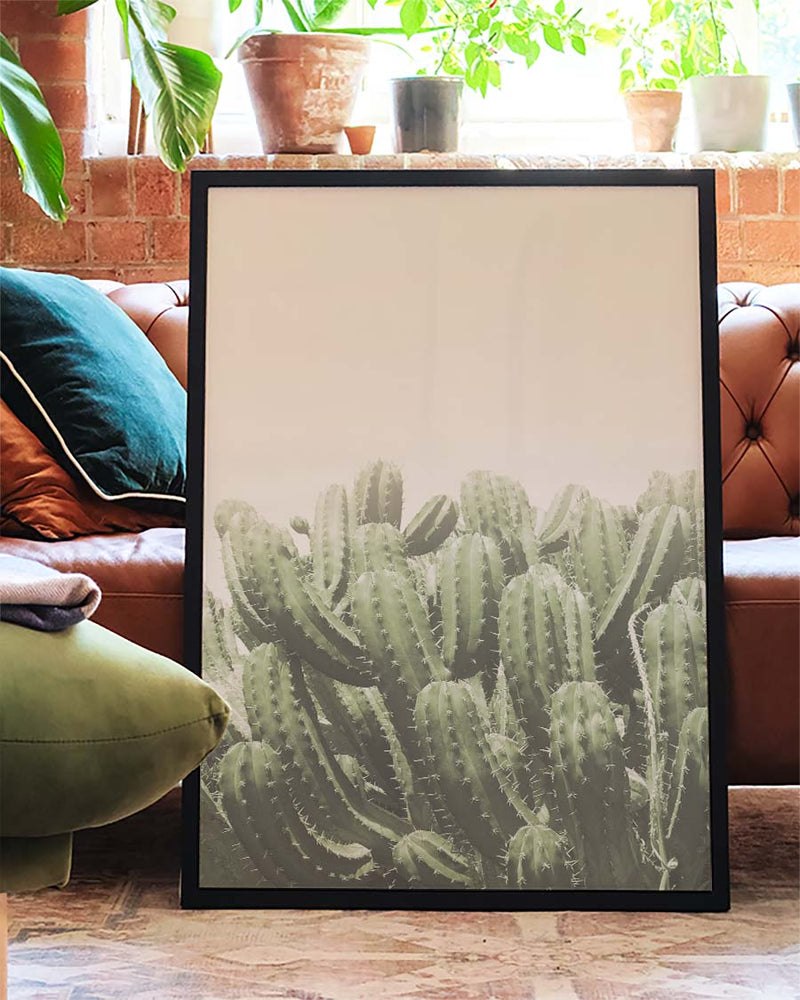 Grünes Kaktus Poster – Soft Green Cactus Field