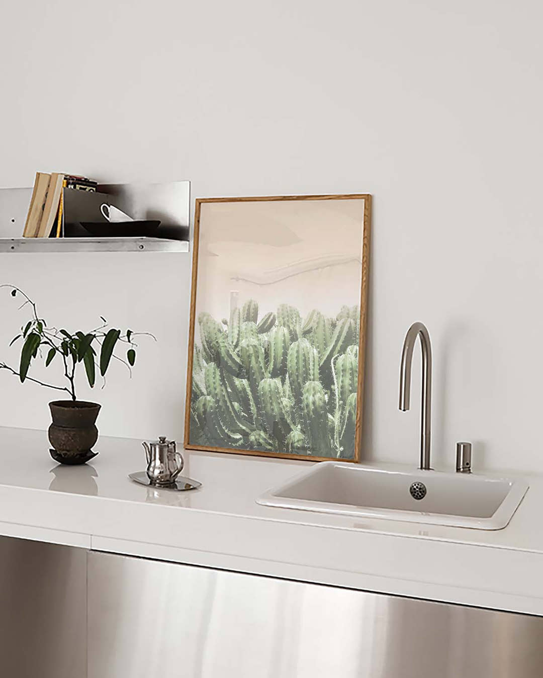 Grünes Kaktus Poster – Soft Green Cactus Field