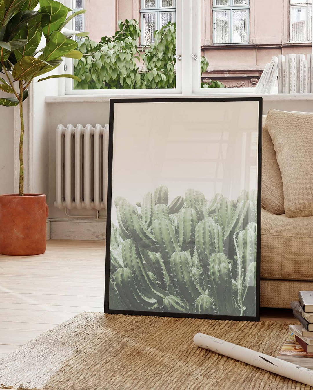 Grünes Kaktus Poster – Soft Green Cactus Field