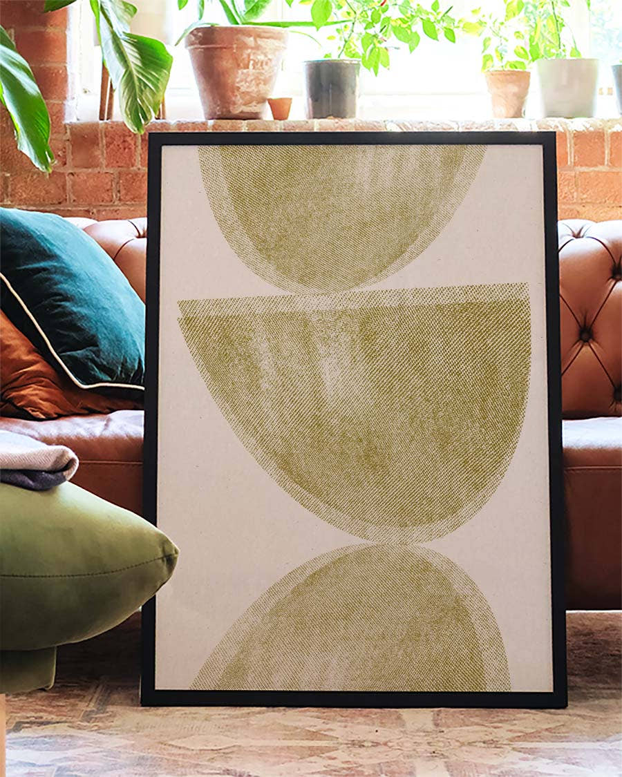 Abstraktes Minimal Poster – Soft Green Semi Circles