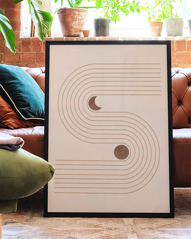 Minimalistisches Linien Poster – Soft Line Rhythm