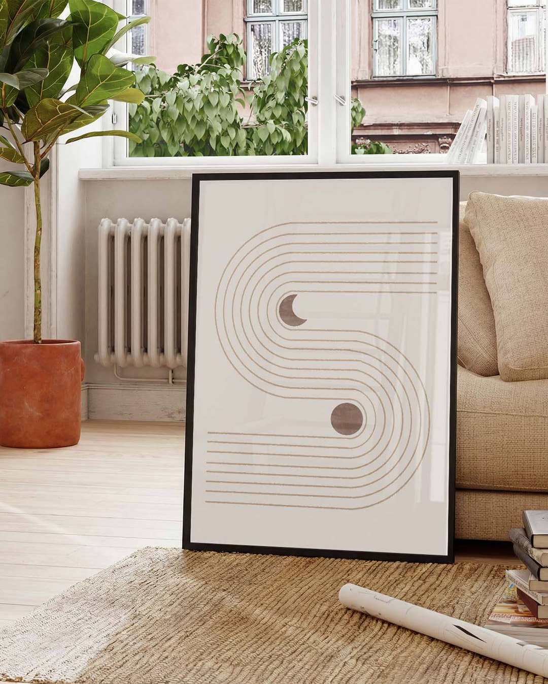 Minimalistisches Linien Poster – Soft Line Rhythm