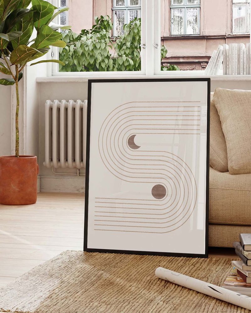 Minimalistisches Linien Poster – Soft Line Rhythm