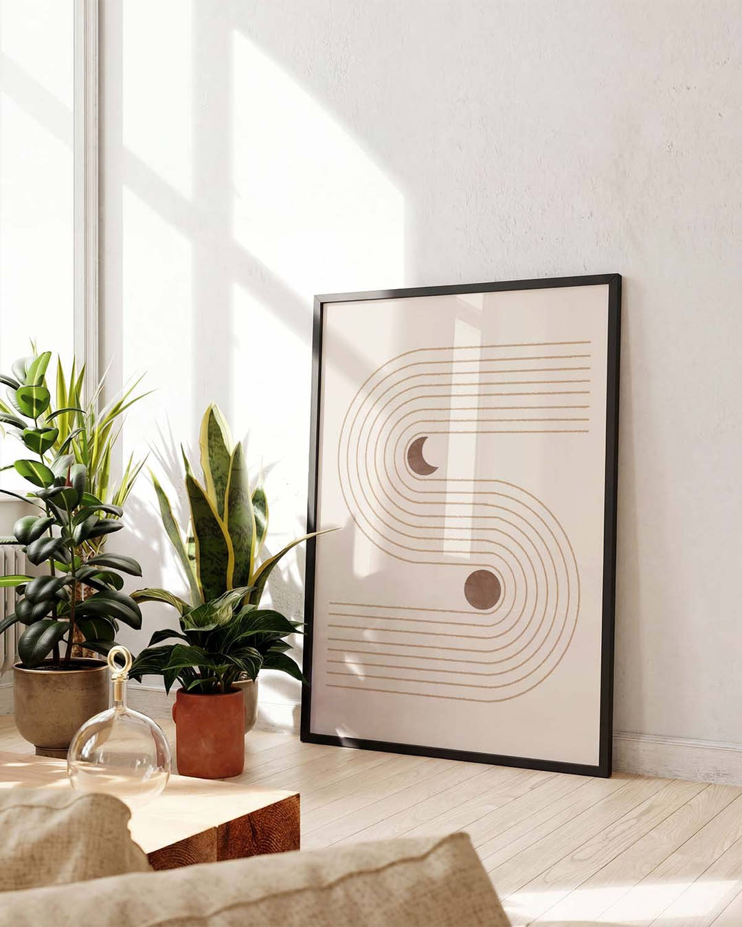 Minimalistisches Linien Poster – Soft Line Rhythm