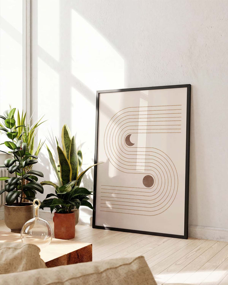 Minimalistisches Linien Poster – Soft Line Rhythm