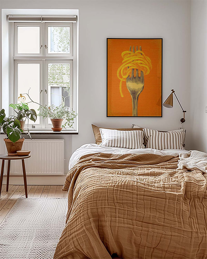 Pasta Illustration Poster – Spaghetti Fork